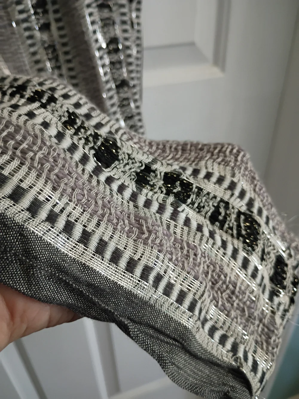 Neutral Striped Knit Infinity Scarf